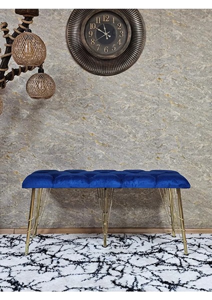 Metal Gold Tel Ayaklı 100 cm Puf Bench - Puf - Bench - Oturak - Mutfak Oturağı - Antre Oturağı Mavi Renk 100 x 40 Boyut/ebat fiyatları