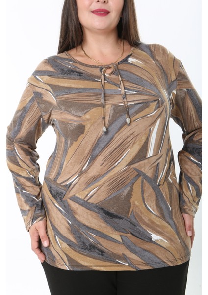 Kadın Desenli Likralı Yünlü Viskon Bluz fiyatları