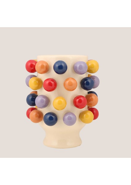 Vitale Seramik Puantiyeli Küçük Vazo 19*19*24 cm AK.KD0012