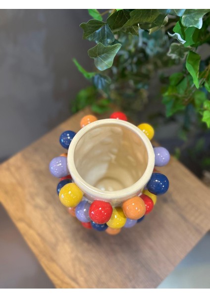 Vitale Seramik Puantiyeli Küçük Vazo 19*19*24 cm AK.KD0012 modelleri