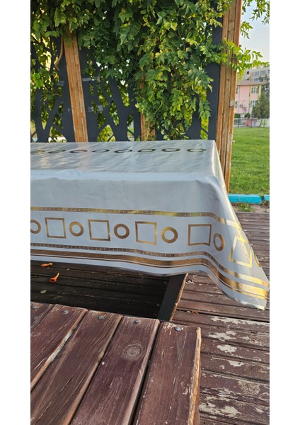 Lüks Pvc Masa Örtüsü Su Geçirmez Silinebilir Altın Desenli Sofra Örtüsü Dayanıklı Kaymaz Şık Tasarım