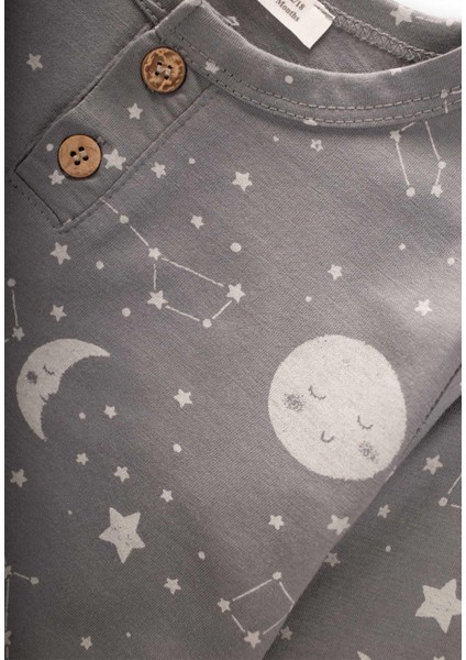 Baskılı Pijama Takım 1-8 Yaş Gri modelleri