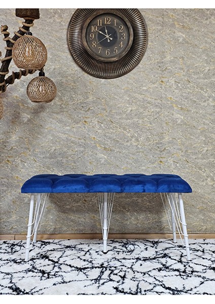 Metal Beyaz Tel Ayaklı 100 cm Puf Bench - Puf - Bench - Oturak - Mutfak Oturağı - Antre Oturağı Mavi Renk 100 x 40 Boyut/ebat fiyatları