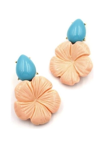 Çiçek Küpe - Somon