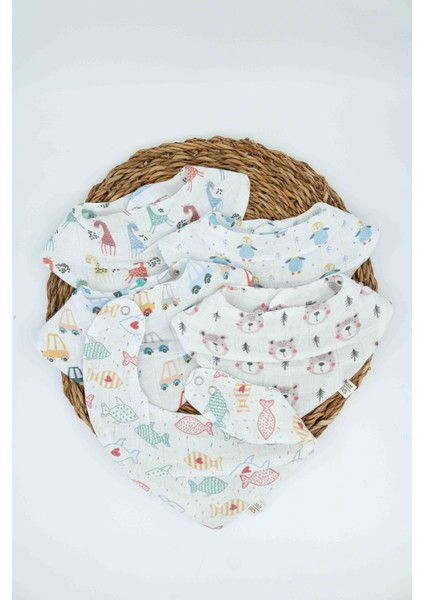 5'li Yumuşacık %100 Pamuk Müslin Bebek Salya Mama Önlüğü 0-18 Ay fiyatları