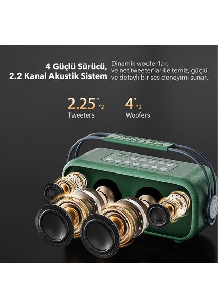 NowGo C1 100W Taşınabilir RGB Bluetooth Hoparlör Mikrofonlu Karaoke Parti Speaker Bej fırsatları