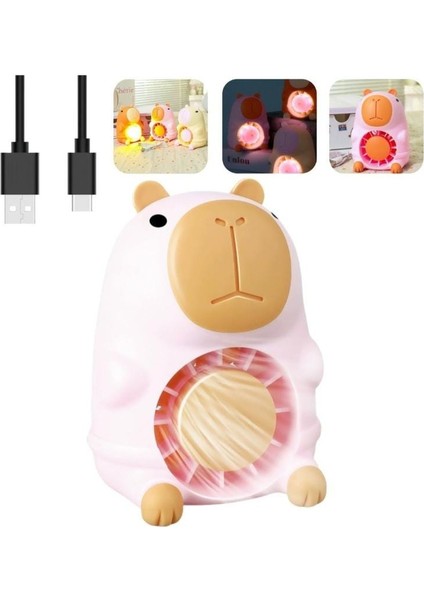 Masaüstü Şarzlı Özel Figürlü Pembe Renk Işıklı Fan indirimleri