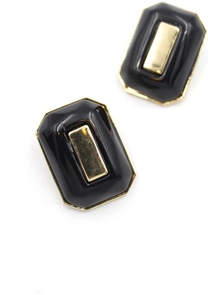 Dikdörtgen Küpe - Siyah fiyatları