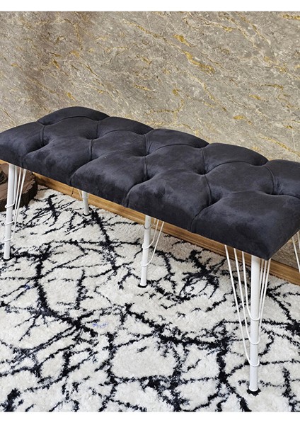 Metal Beyaz Tel Ayaklı 100 cm Puf Bench - Puf - Bench - Oturak - Mutfak Oturağı - Antre Oturağı Füme Renk 100 x 40 Boyut/ebat fırsatları