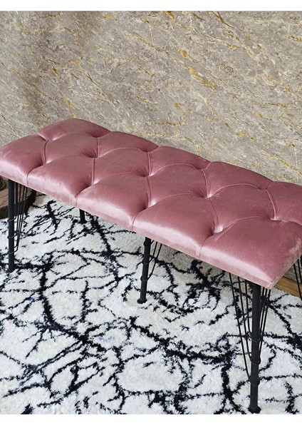Metal Siyah Tel Ayaklı 100 cm Puf Bench - Puf - Bench - Oturak - Mutfak Oturağı - Antre Oturağı Pembe Renk 100 x 40 Boyut/ebat fırsatları