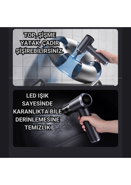 130W 20.000PA 7800MAH Şarjlı Profesyonel Araç Süpürgesi, LED Işıklı Oto Süpürge ve Üfleme Makinası modelleri