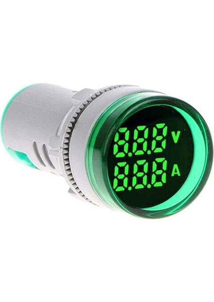 D22 Sinyal LED Voltmetre Ampermetre 80-500V / 0-100A Yeşil MB3-EV736