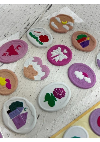 3D Kabartmalı 18 Adet Sarı Paket Mühür Desenli Sticker / Etiket / Çıkartma fırsatları