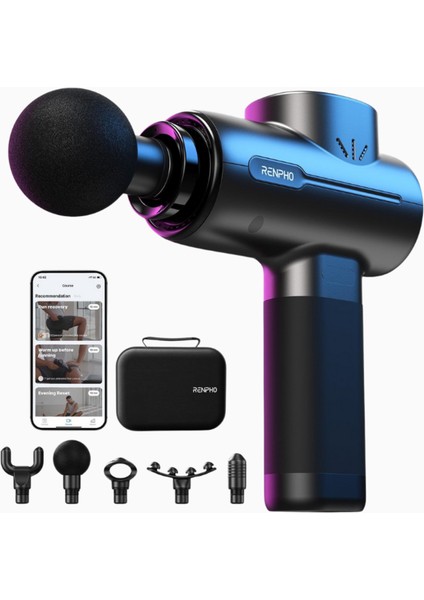 Bluetooth Masaj Tabancası, Derin Doku, LED Ekran, Hız Kontrolü