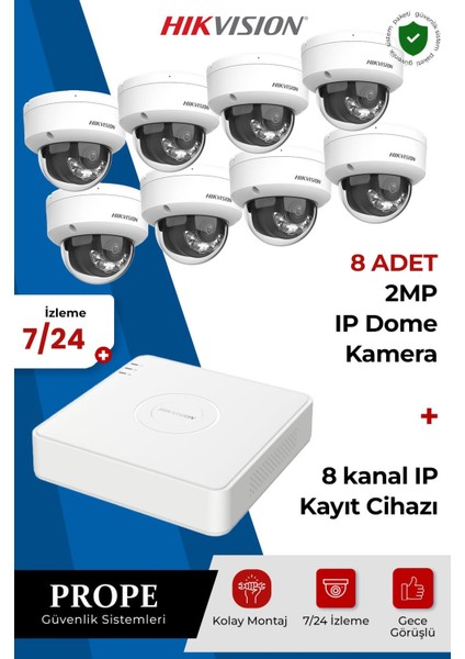 Hıkvısıon 8 Kameralı Ip Sistem Paketi