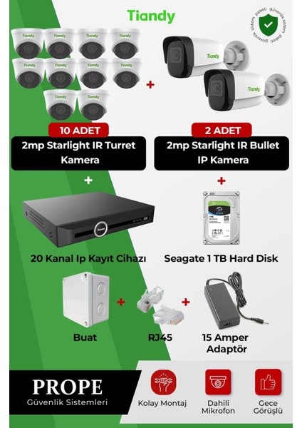12 Kameralı Full Sistem Paketi