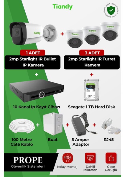 4 Kameralı Full Sistem Paketi