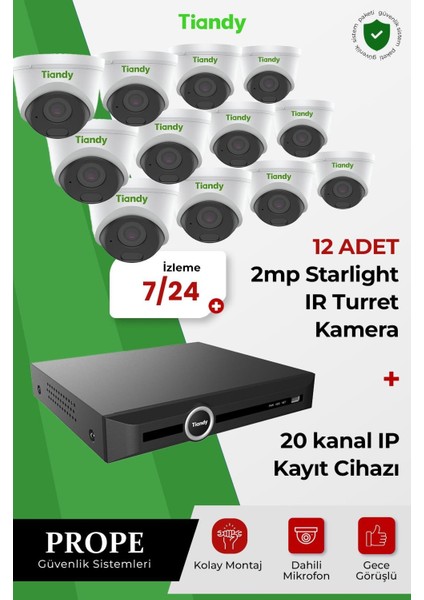 12 Kameralı Ip Sistem Paketi