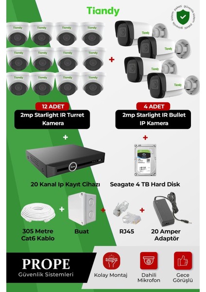 16 Kameralı Full Sistem Paketi