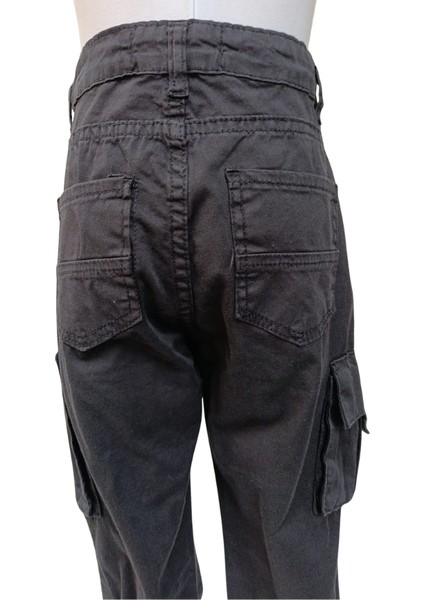 Fancy Kids Antalya Erkek Çocuk Siyah Kargo Cepli Fermuarlı Pantolon – Pamuklu Esnek Kumaş modelleri