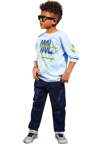 Fancy Kids Antalya Erkek Çocuk Siyah Kargo Cepli Fermuarlı Pantolon – Pamuklu Esnek Kumaş