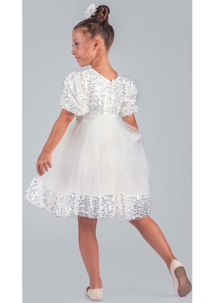 Kız Çocuk Etek Ucu Pullu Venna Abiye Elbise M00761 fırsatları