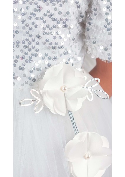 Kız Çocuk Etek Ucu Pullu Venna Abiye Elbise M00761 indirimleri