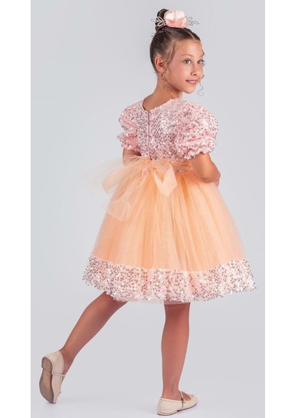 Kız Çocuk Etek Ucu Pullu Venna Abiye Elbise M00761 fırsatları