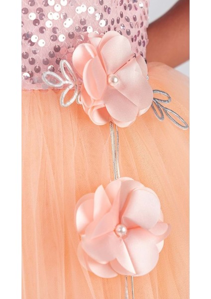 Kız Çocuk Etek Ucu Pullu Venna Abiye Elbise M00761 indirimleri