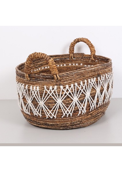 Mylamp Ürgüp 50X40X35 Cm. Doğal Abaka El Yapımı Oval Sepet Xl