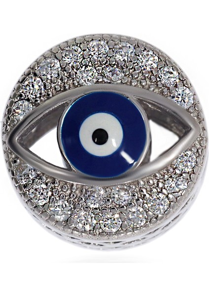 Kadın Göz Model Taşlı Gümüş Charm