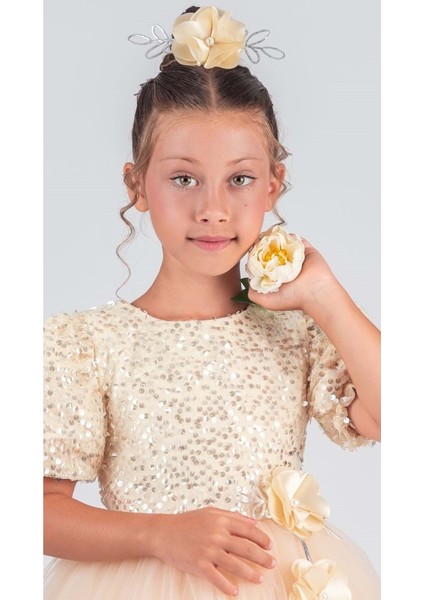 Kız Çocuk Etek Ucu Pullu Venna Abiye Elbise M00761 fiyatları