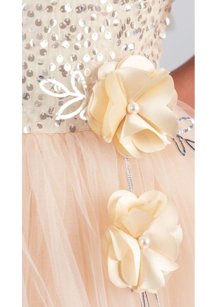 Kız Çocuk Etek Ucu Pullu Venna Abiye Elbise M00761 indirimleri