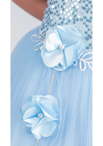 Kız Çocuk Etek Ucu Pullu Venna Abiye Elbise M00761 fırsatları