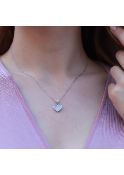 Kalp Zirkon Taşlı Gümüş Set fiyatları