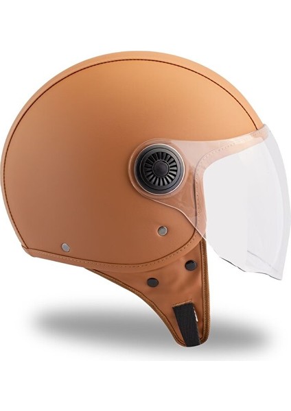 Leather Sand Kahverengi Açık Kask