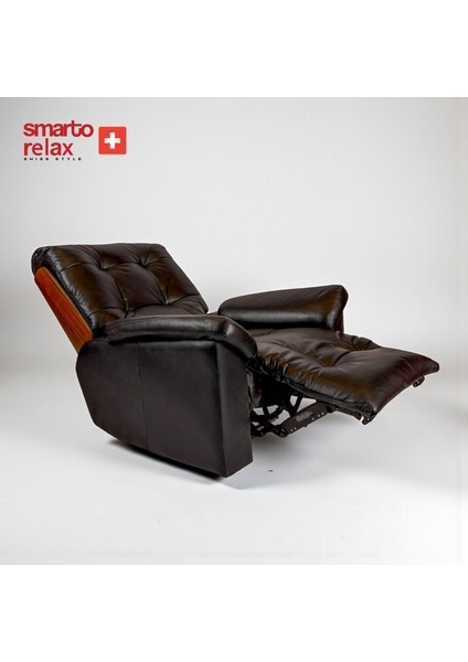 Relax TV Koltuğu Zürih VIP Elektrikli Sırt Dayanağı Kontrol Panelli Ergonomik Siyah Deri Dekoratif Baba Koltuğu fırsatları