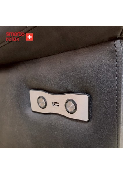 Relax TV Koltuğu Zürih VIP Elektrikli Sırt Dayanağı Kontrol Panelli Ergonomik Siyah Deri Dekoratif Baba Koltuğu indirimleri