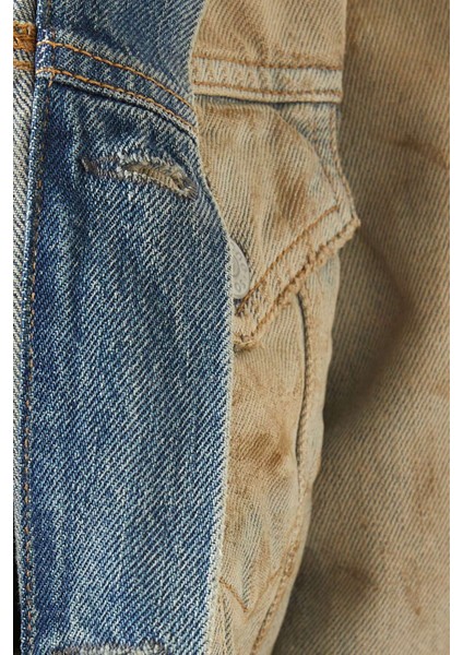 Mavi Kapüşonlu Ceket - %100 Pamuk - Eco-Stonewash Etkisi ile Özgün Tasarım fırsatları