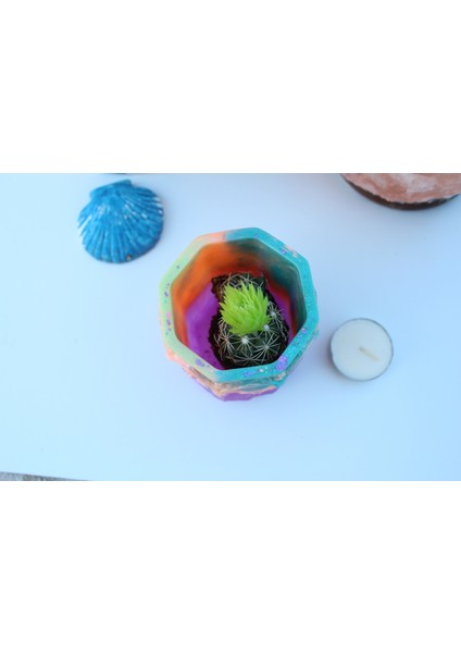 El Yapımı Epoksi Reçine Şık Tasarım Saksı/dekoratif Objeler (Çiçeksiz) - Kadın Emeği