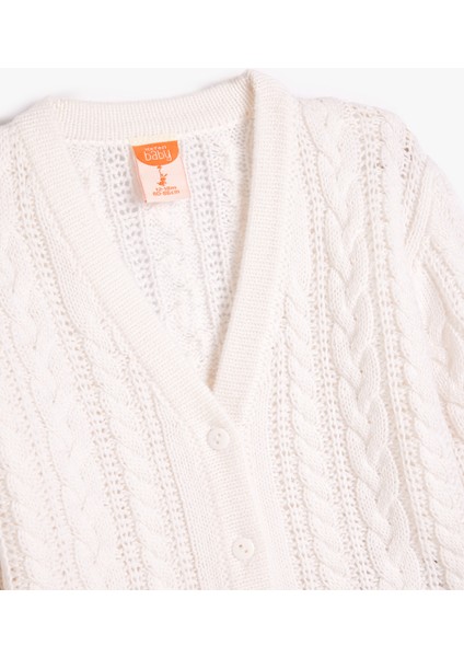 Basic Triko Hırka V Yaka Uzun Kollu Düğme Kapamalı modelleri