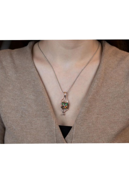 El Işi Tasarım Mistik Topaz Taşlı Gümüş Otantik Kolye fiyatları