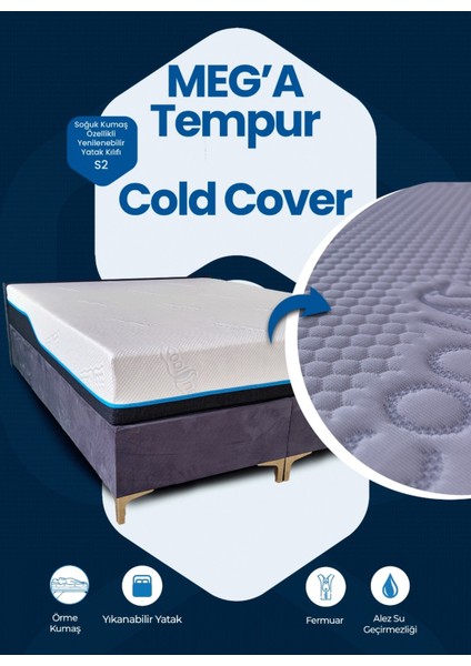 Tempur Cold Cover Yatak Pedi&şiltesi Fermuarlı Yıkanabilir Yatak Kılıfı fiyatları