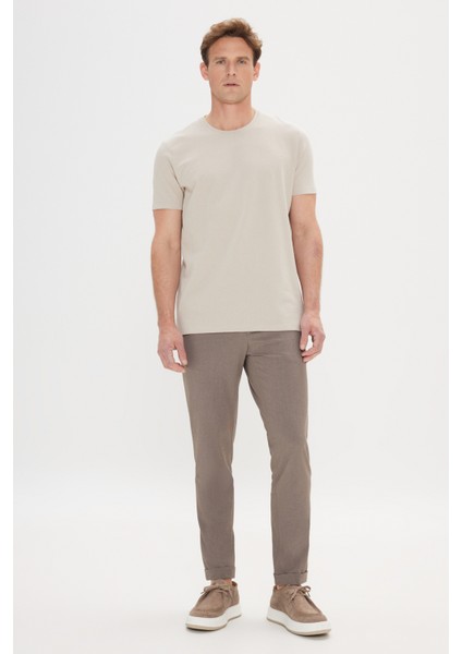 AC&Co / Altınyıldız Classics Erkek Bej Slim Fit Dar Kesim Modal Bisiklet Yaka Yumuşak Tuşeli Esnek Basic Tişört fiyatları