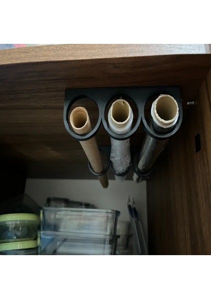 Mutfak Dolap Içi Rulo Tutucu Siyah Renk (Aliminyum Folyo,pişirme Kağıdı) 3 Lü Bölmeli fiyatları