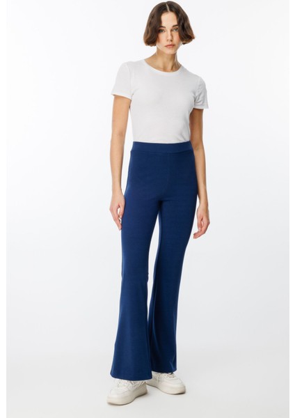 Siyah Yüksek Bel Ispanyol Paça Toparlayıcı Tayt