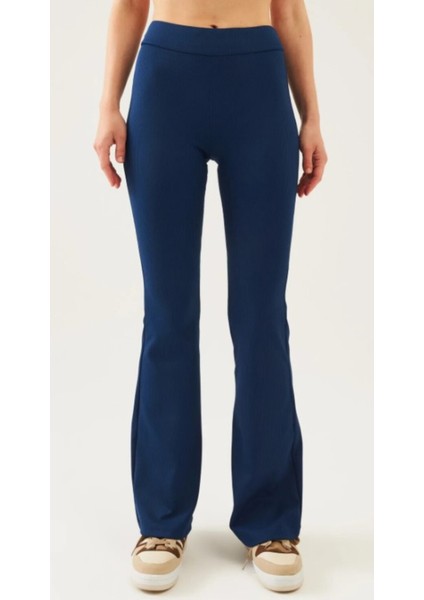 Yüksek Bel Kemerli Ispanyol Geniş Paça Dalgıç Kumaş Tayt fiyatları