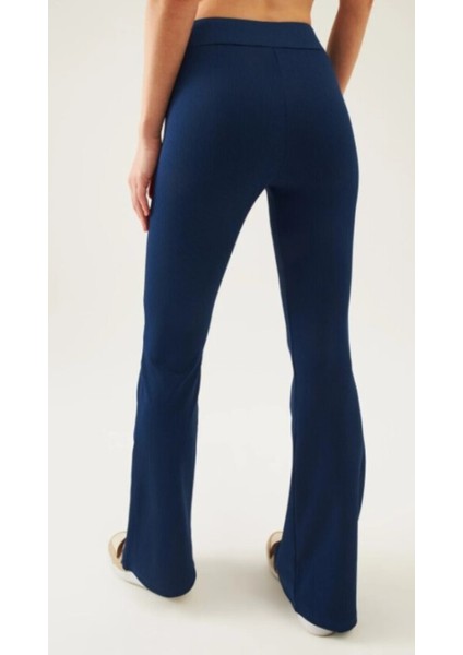 Yüksek Bel Kemerli Ispanyol Geniş Paça Dalgıç Kumaş Tayt modelleri