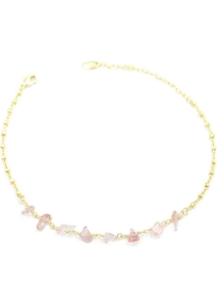 Doğal Taşlı Halhal - Altın