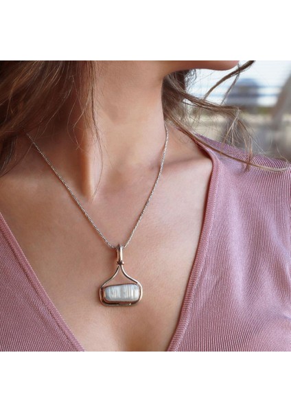 Barok Inci El Işi Otantik 925 Ayar Gümüş Kolye